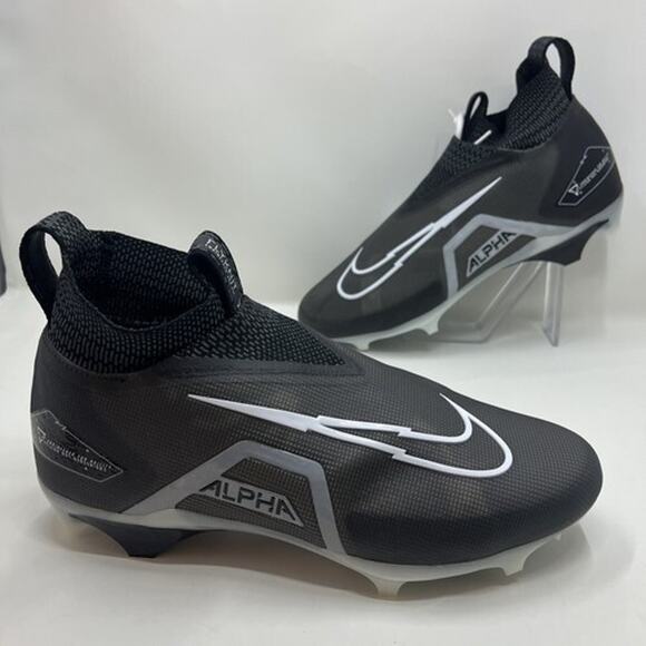Nike Alpha Menace Elite 3 Flyknit Football Cleats Black Grey Mens Size 12 CT6648